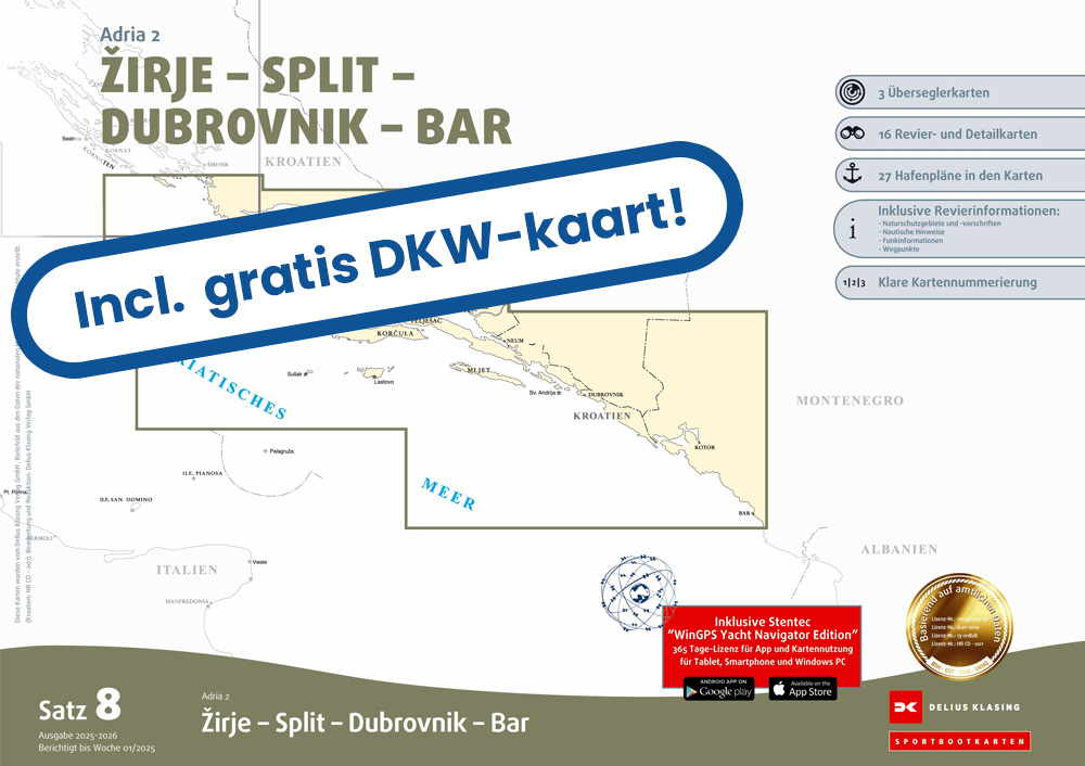 DK8 Zirje - Split - Dubrovnik - Bar