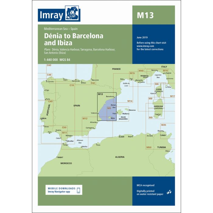 Imray M13 - Dénia to Barcelona and Ibiza