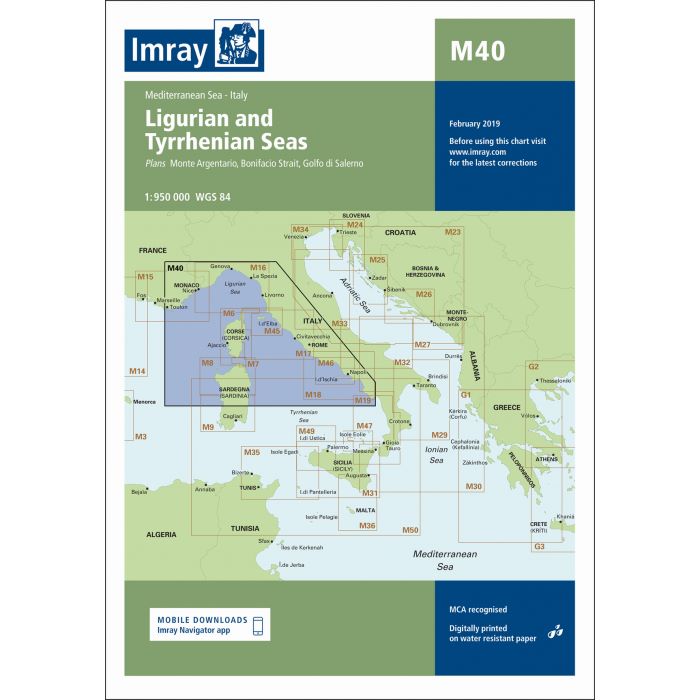 Imray M40 - Ligurian and Tyrrhenian Seas